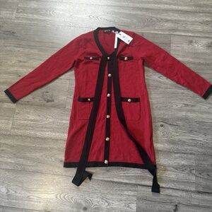 Merokeety Women's Red Rayon Dress Size S Brand New With Tags